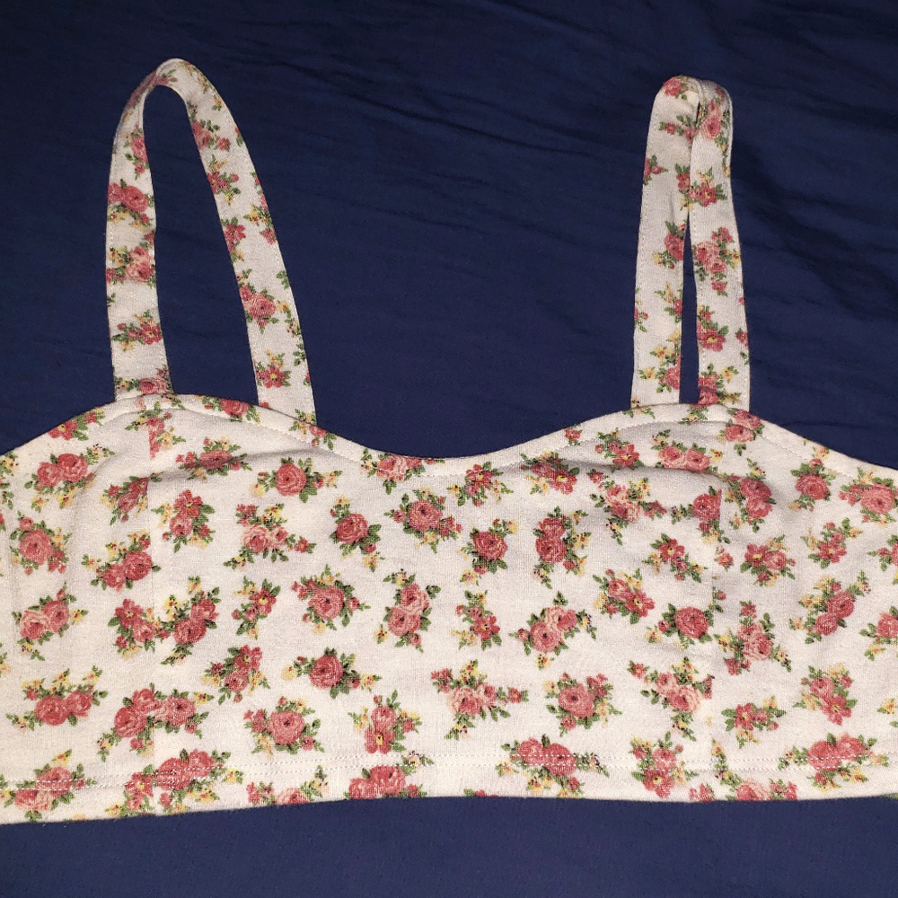 Women Bralette Caged Back Floral (Non-padded)